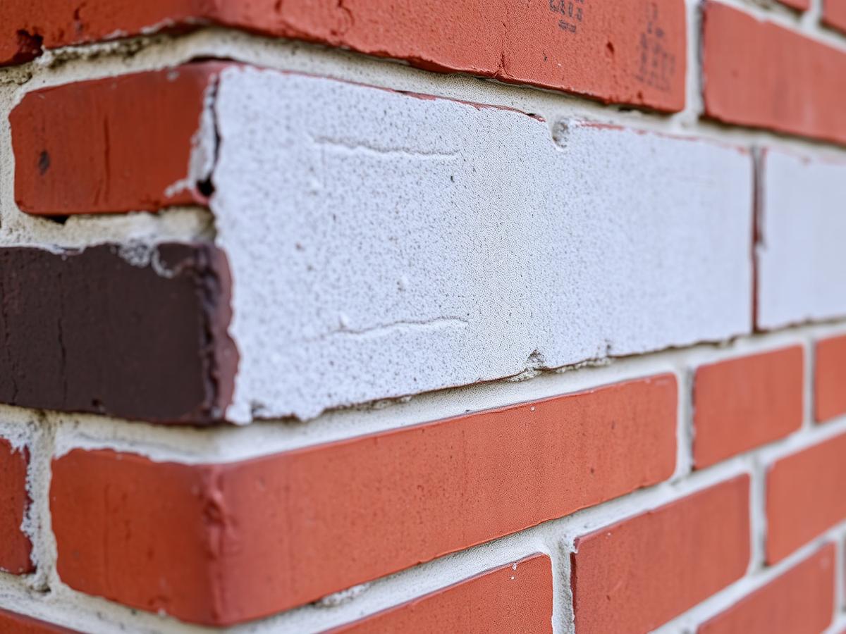 Repointed brick wall with fresh mortar joints